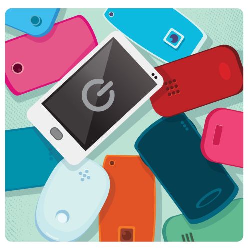 Digital Illustration of mobile phones
