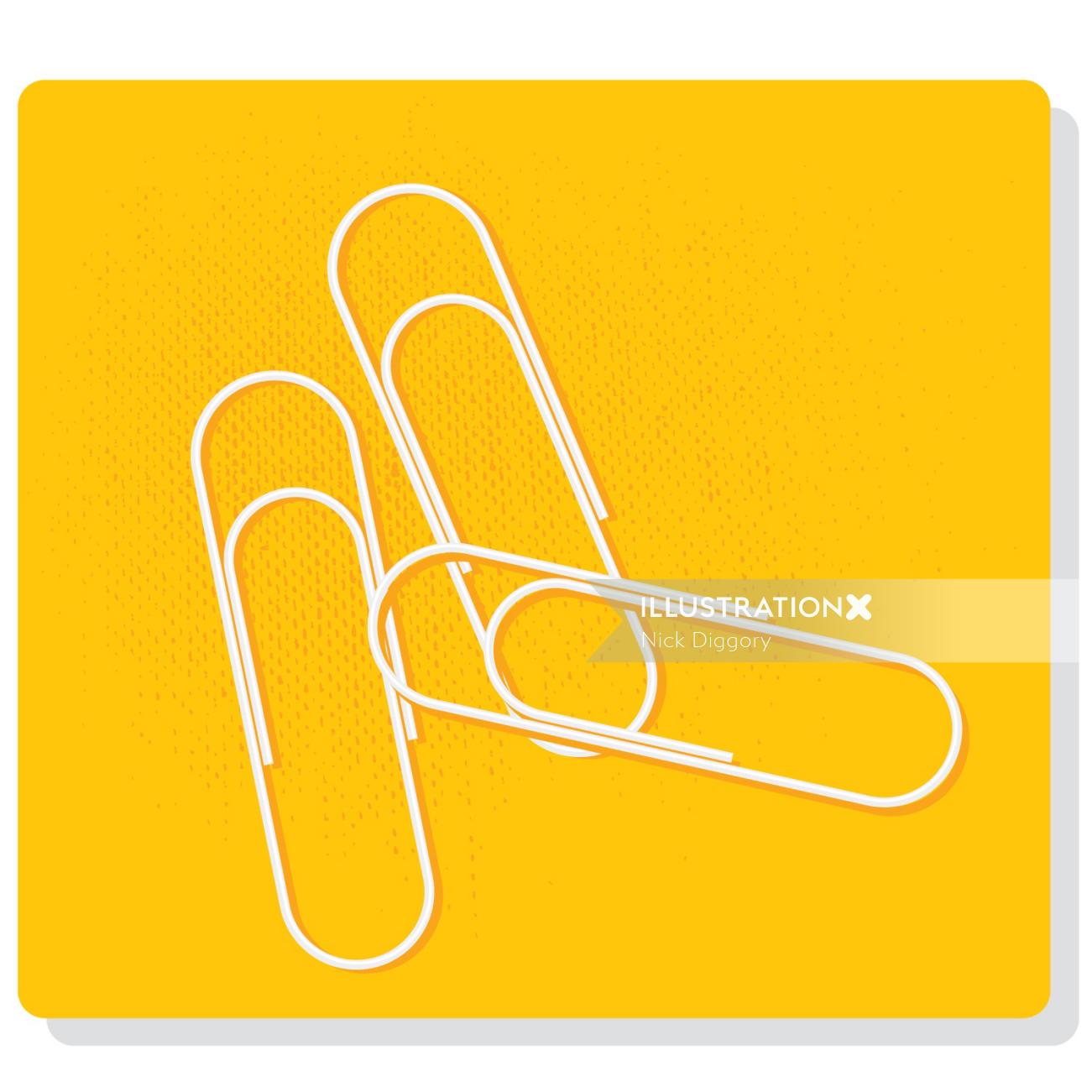 Digital Illustration paper clips
