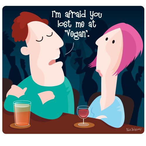 Digital Illustration couple talking with drinks
