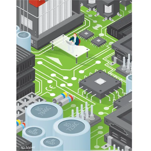 Digital Illustration circuit board
