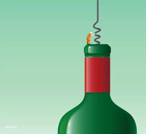 Graphic bottle with wire