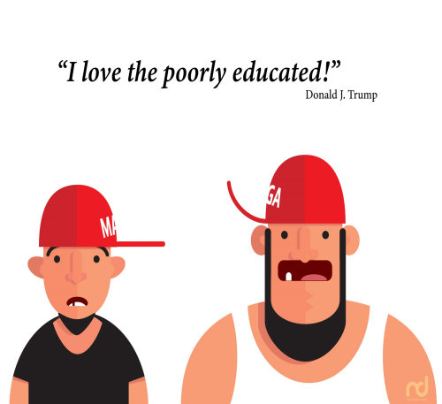 Graphic of people I love the poorly educated