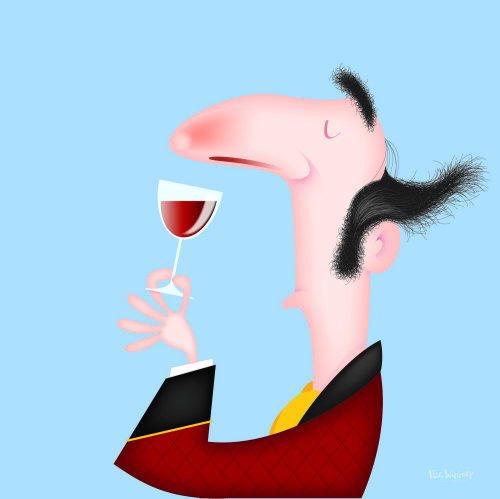 Graphique de l&#39;homme avec un verre à vin