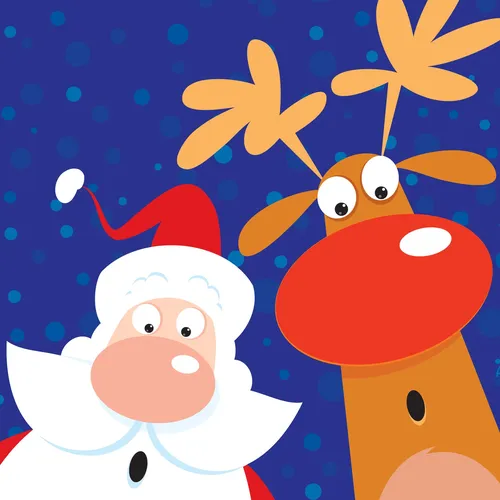 Digital Illustration of santa and reindeer
