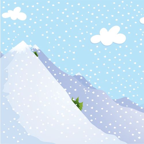 Digital Illustration of snowy mountain
