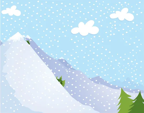 Digital Illustration of snowy mountain
