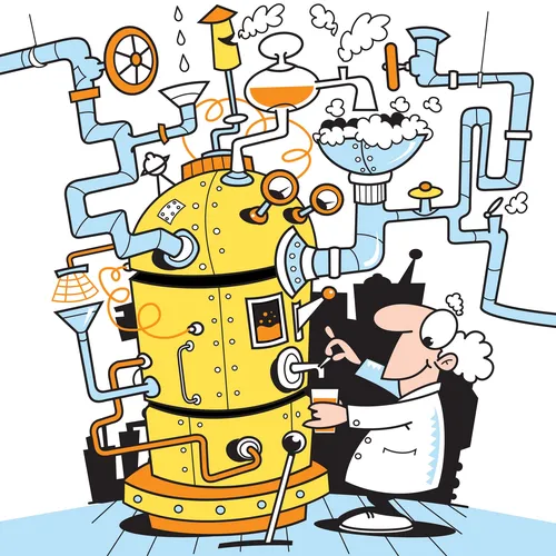 Technical machine creating drink
