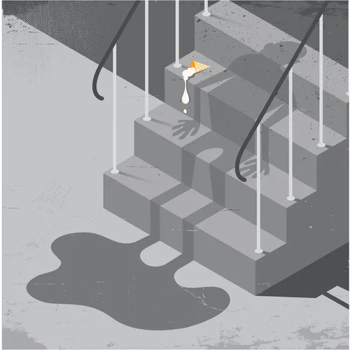 Vector shadow on staircase
