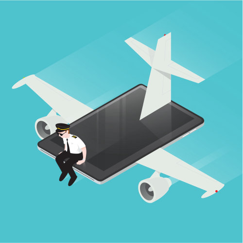 Digital Illustration mobile aeroplane
