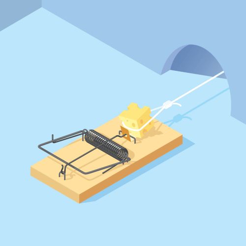 Digital Illustration mouse trap
