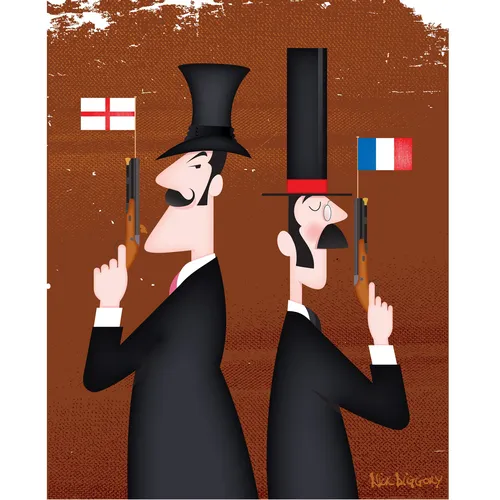 Digital Illustration people with flags
