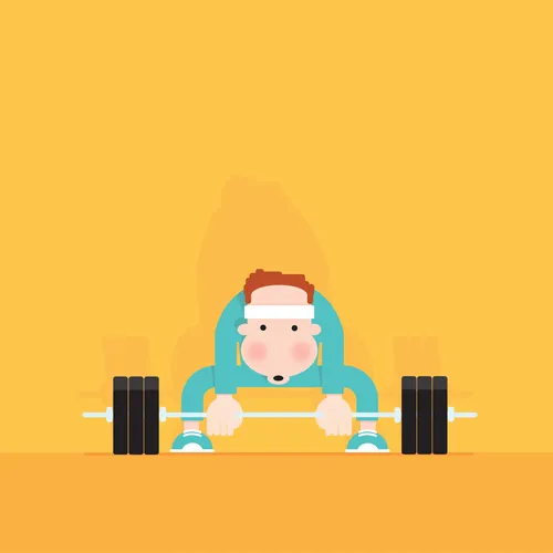 Digital Illustration of man lifting weighs
