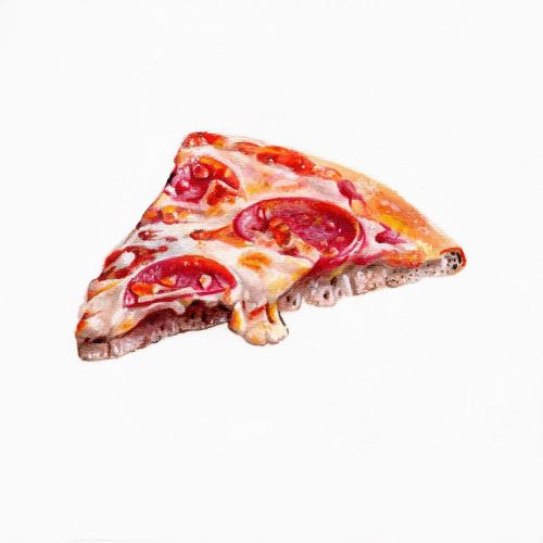 Pepperoni pizza slice study