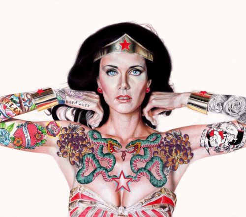 Inked-up Wonder Woman
