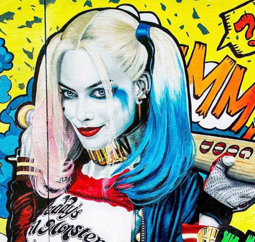 Acrylic Portrait Paining of Harley Quinn by Margot Robbie