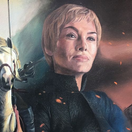 Cersei Portrait, Game of Thrones hand painted mural
