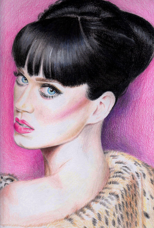 Colour Pencil Illustration Of Katy Perry