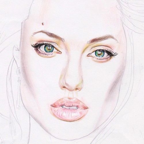 Pencil Sketch Of Angelina Jolie Portrait