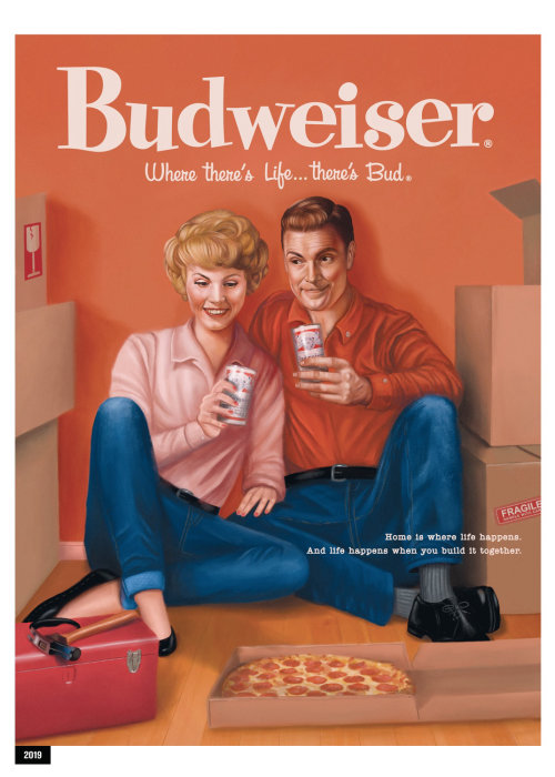 Retro illustration of Budweiser International Women's Day 2019 
