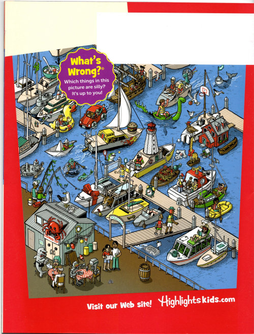 silly marina scene appeared on the back cover of the magazine