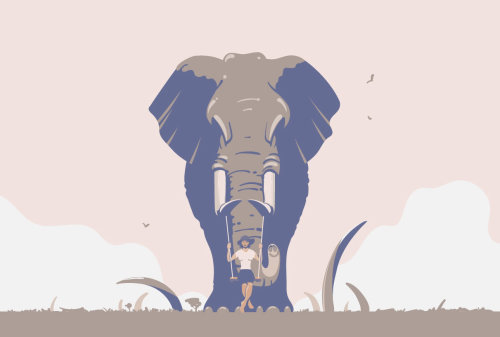 Digital painting of Elephant 