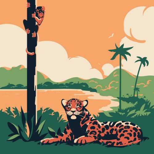Graphic illustration of jaguar