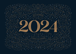 Tarjeta de felicitaciones de año nuevo 2024
