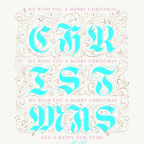 Typographic art of Christmas Wishes