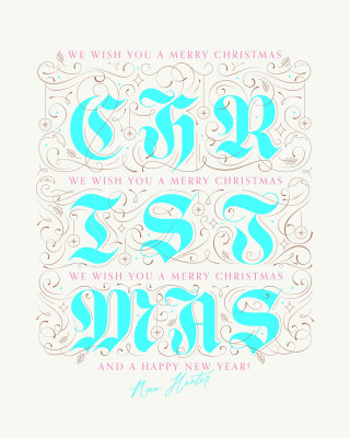 Art typographique des vœux de Noël