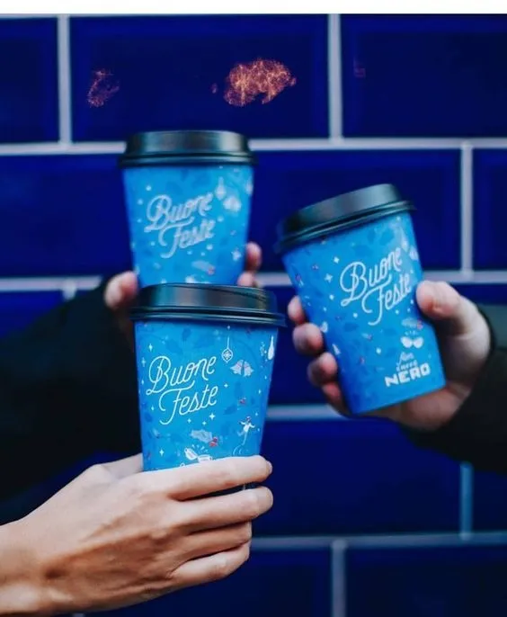 Decorative cup with lettering