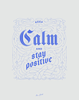 タイポグラフィの「Keep Calm」ポスター
