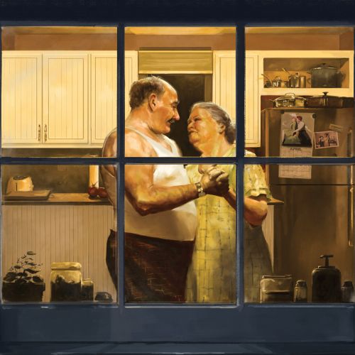 Painting of an elderly couple Impromptu Dance