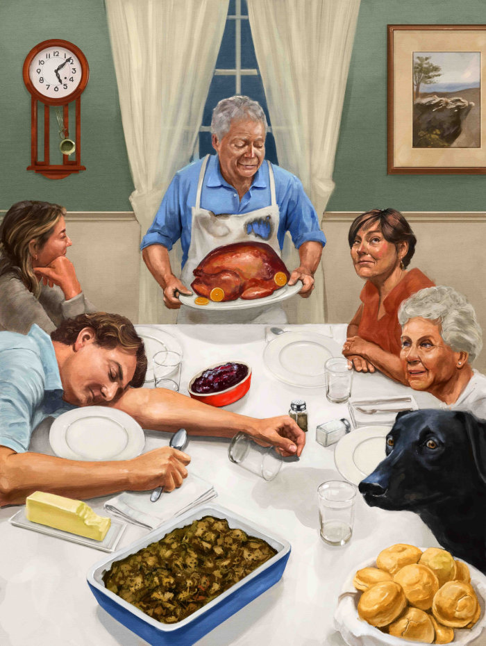Our State Magazine commissioned Noah Regan to create Thanksgiving illustration