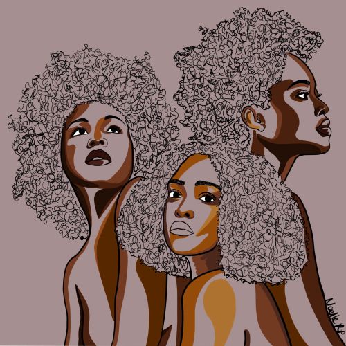 Conceptual illustration of black sisterhood