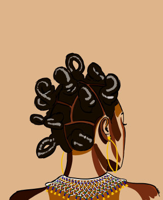 Ilustração do retrato do povo Bantu