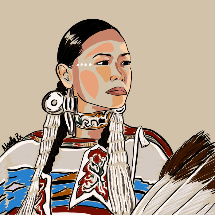 Digital painting of in celebration of indigenous people