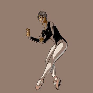 Diseño gráfico de bailarinas negras. 