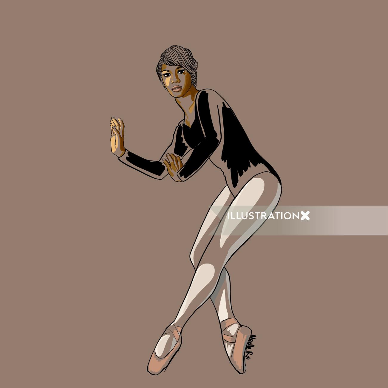Diseño gráfico de bailarinas negras