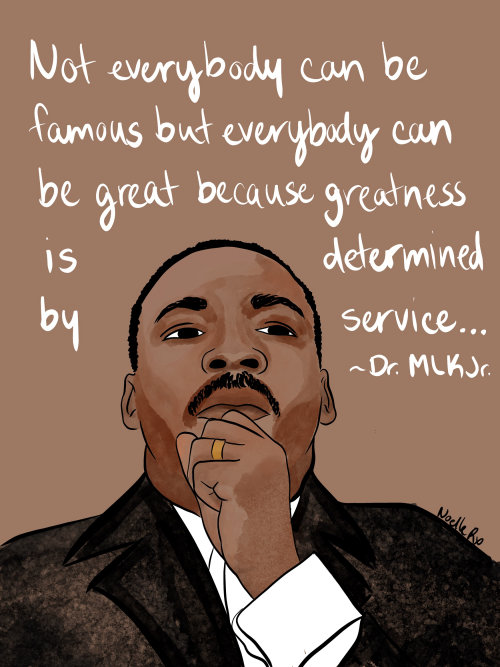 Portrait of a Dr. Martin Luther King Jr with his quote