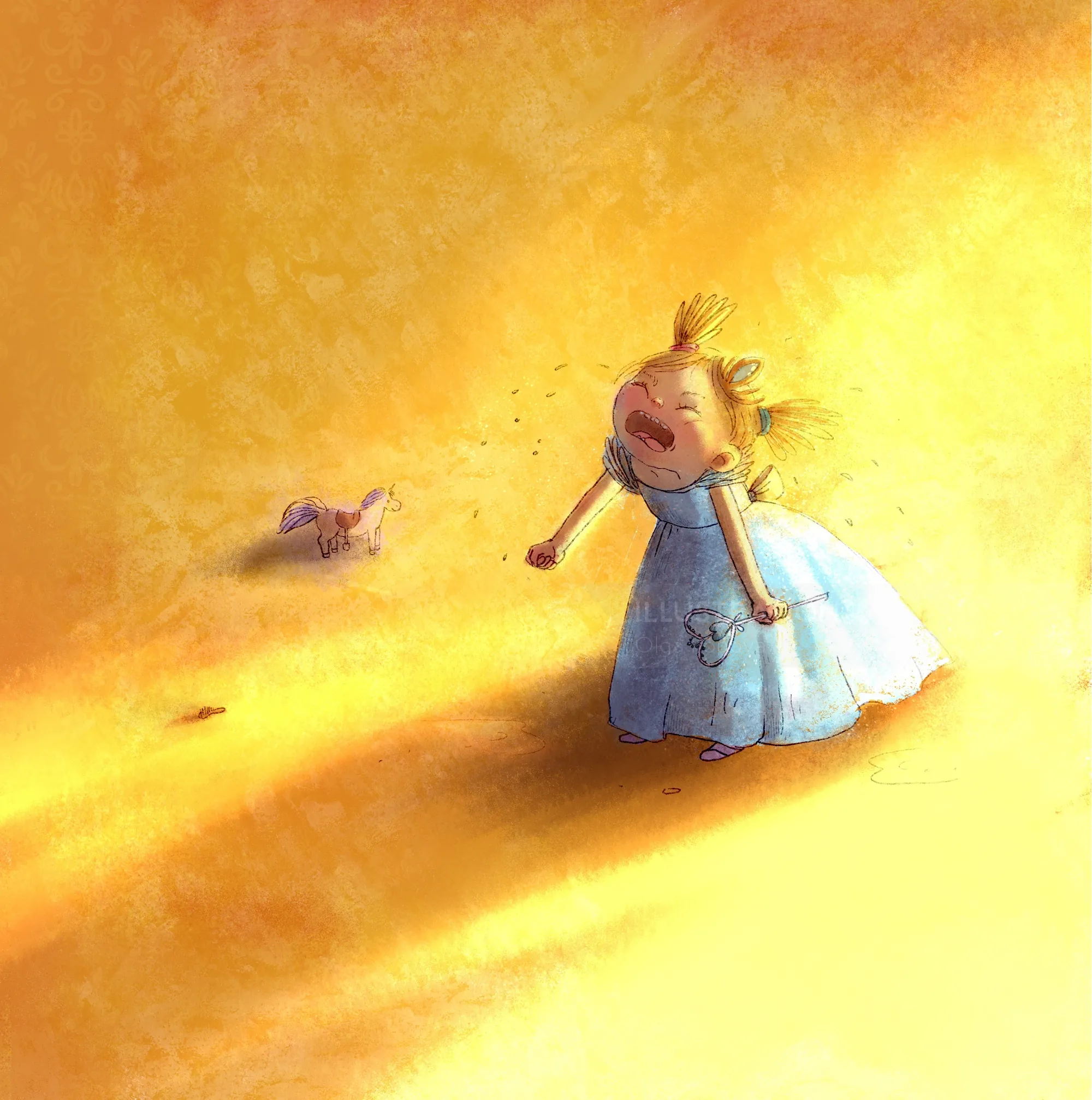 Young girl blowing dandelion seeds on a sunny day