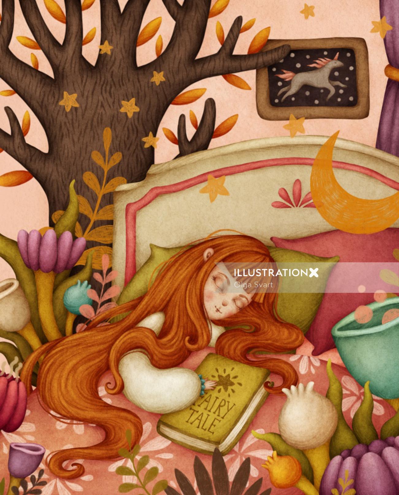 Girl's fairy tale artwork