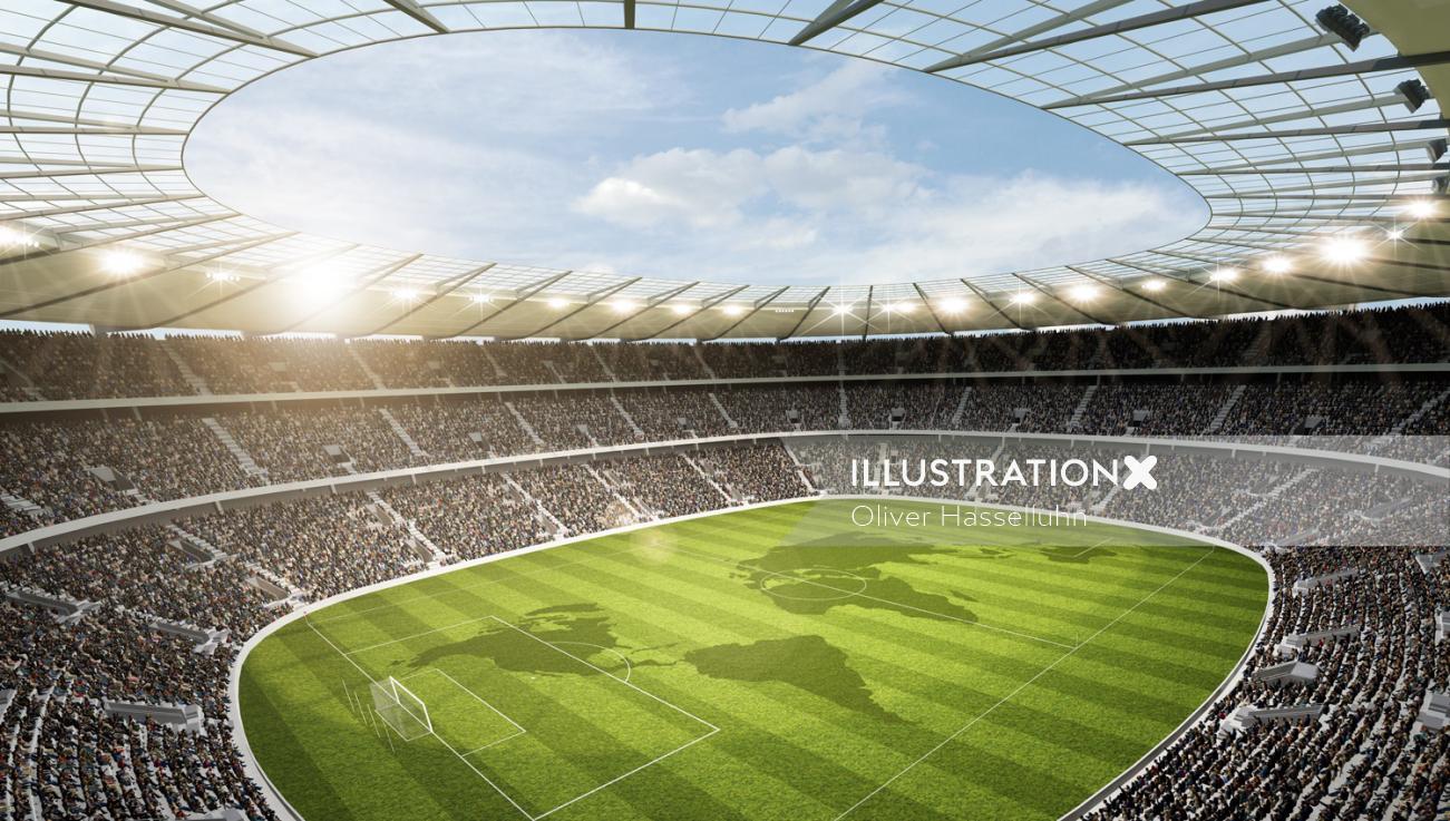 Estádio de futebol 3D / CGI