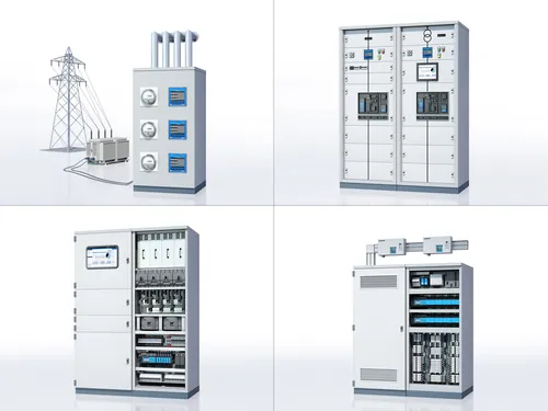 Various industrial electrical control panels and power equipment