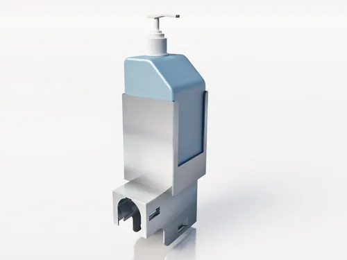 Wall-mounted hand sanitizer dispenser with pump mechanism