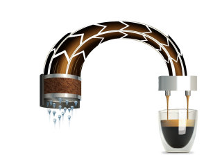 浓缩咖啡的 3D 插图