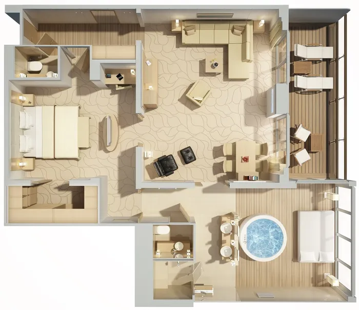 3d / CGI  Top view room design