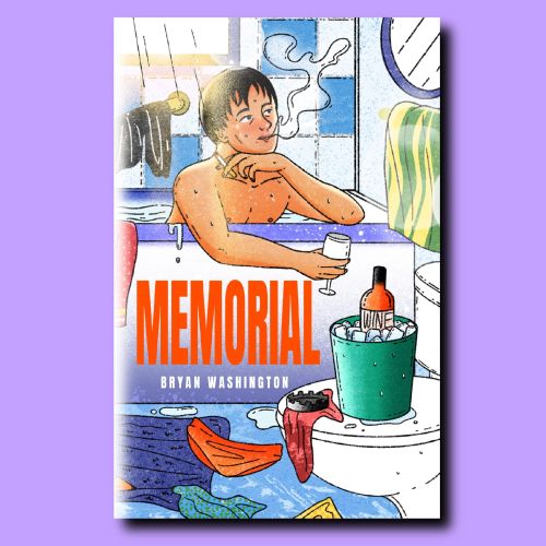 Man relaxing in bathtub smoking and drinking with clothes on floor by Oliver Li