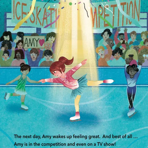 Oliver Li illustration of Amy skating in a competition