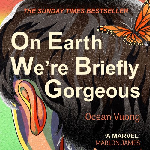 Oliver Li illustration of On Earth We’re Briefly Gorgeous book cover with butterflies