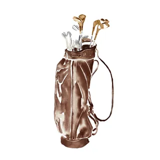 Painting of golf bat bag